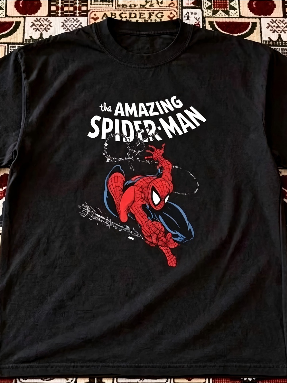 Vintage The Amazing Spider-Man Comic Black Graphic Womens Mens T-shirt Unisex